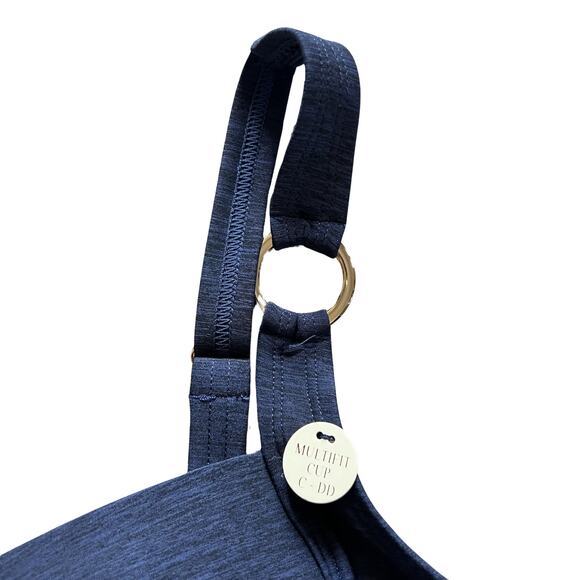 Artesands Navy Blue Melange Botticelli Twist C-DD Cup Bikini Top sz 16 NEW Tags - Picture 4 of 10